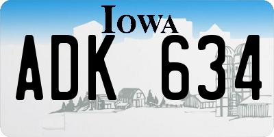 IA license plate ADK634