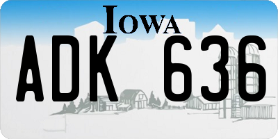 IA license plate ADK636