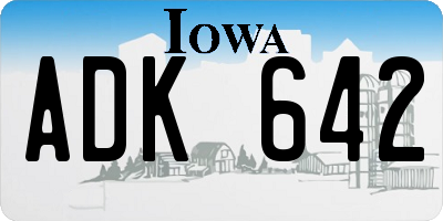 IA license plate ADK642