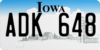 IA license plate ADK648