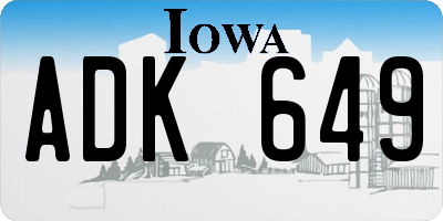 IA license plate ADK649