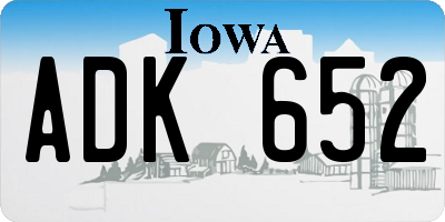 IA license plate ADK652