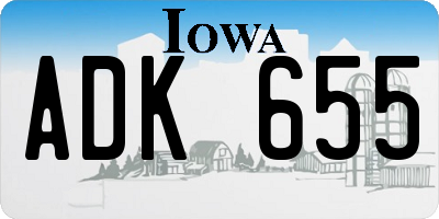IA license plate ADK655