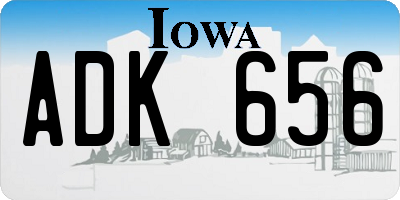 IA license plate ADK656