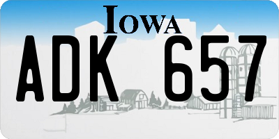 IA license plate ADK657