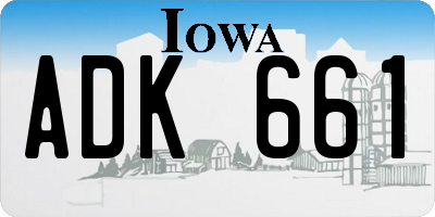 IA license plate ADK661