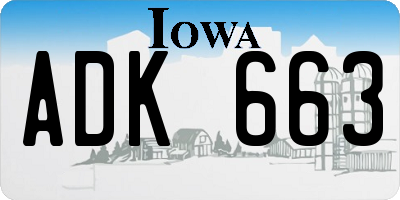 IA license plate ADK663