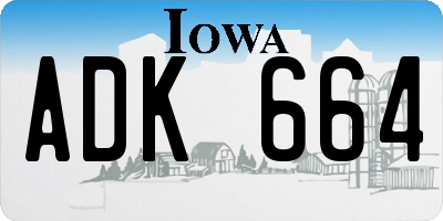 IA license plate ADK664