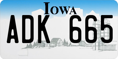 IA license plate ADK665