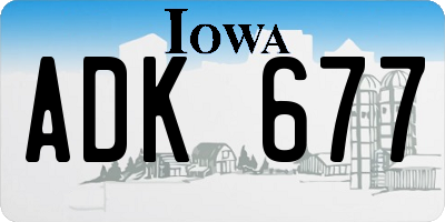 IA license plate ADK677