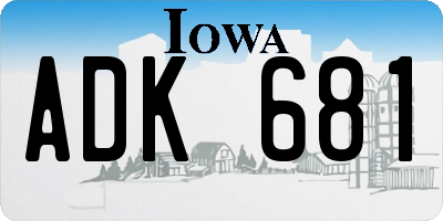 IA license plate ADK681