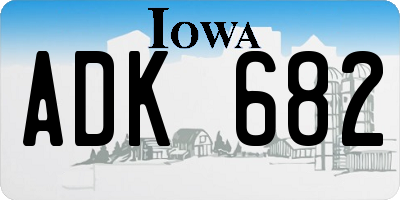 IA license plate ADK682