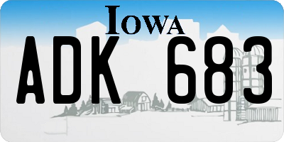 IA license plate ADK683
