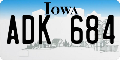 IA license plate ADK684