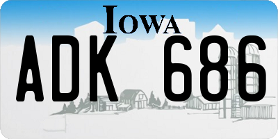 IA license plate ADK686