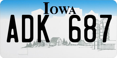 IA license plate ADK687