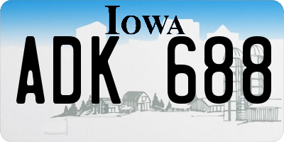 IA license plate ADK688