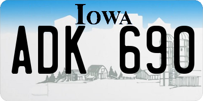 IA license plate ADK690