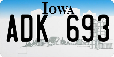 IA license plate ADK693