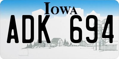 IA license plate ADK694