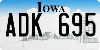 IA license plate ADK695
