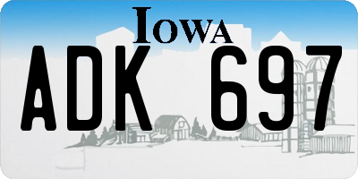 IA license plate ADK697
