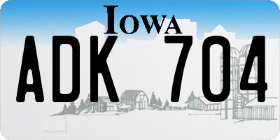 IA license plate ADK704