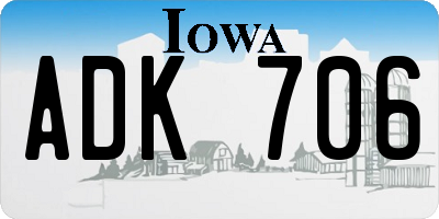 IA license plate ADK706