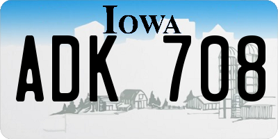 IA license plate ADK708