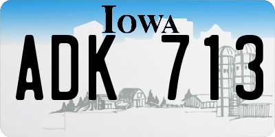 IA license plate ADK713