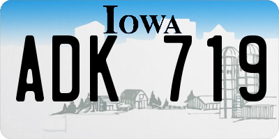IA license plate ADK719