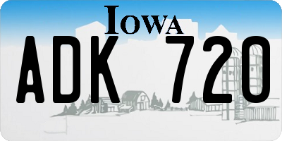 IA license plate ADK720