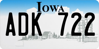 IA license plate ADK722