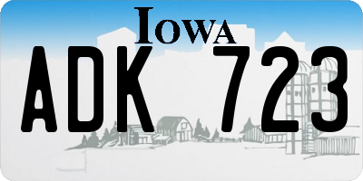 IA license plate ADK723