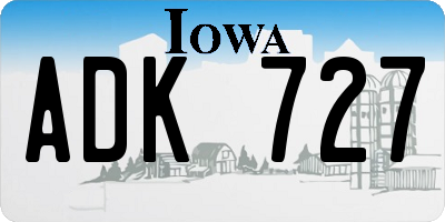 IA license plate ADK727