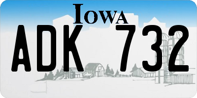 IA license plate ADK732