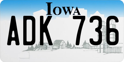 IA license plate ADK736