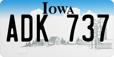 IA license plate ADK737