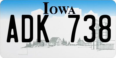 IA license plate ADK738