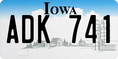 IA license plate ADK741