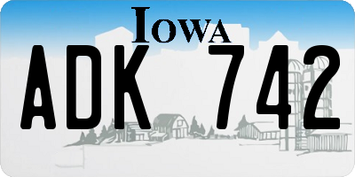 IA license plate ADK742