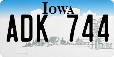 IA license plate ADK744