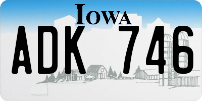 IA license plate ADK746