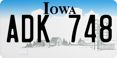 IA license plate ADK748