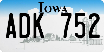 IA license plate ADK752