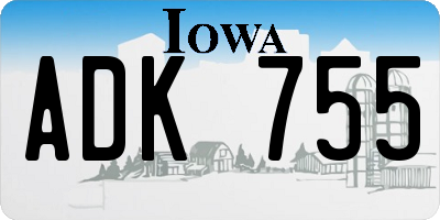 IA license plate ADK755