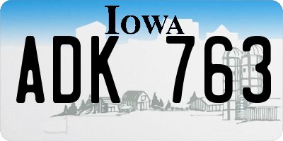 IA license plate ADK763