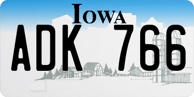 IA license plate ADK766