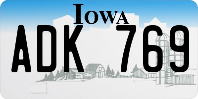 IA license plate ADK769