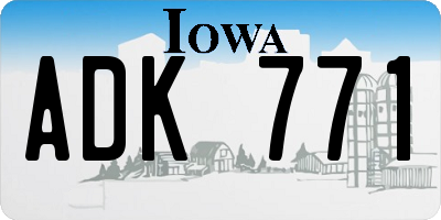 IA license plate ADK771